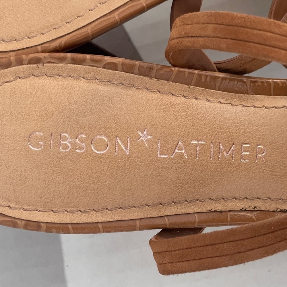 GIBSON LATIMER CORDELIA BROWN SHEEP LEATHER SANDALS SIZE 8 - Picture 11 of 15